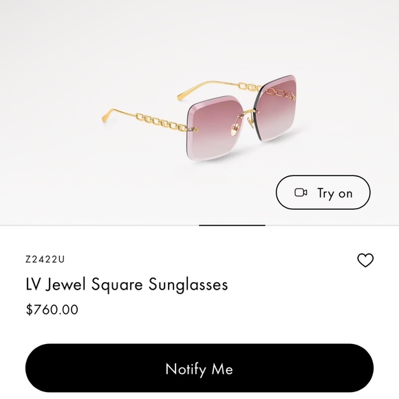 COPY - LV Jewel Square Sunglasses - Picture 2 of 9
